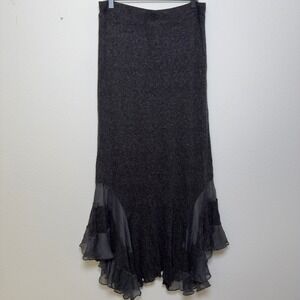 VTG 90s Women Fairy Grunge Whimsigoth Skirt XL Gray Asymmetrical Broomstick